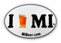 I Beer MI bumper sticker, 4 x 6 oval.