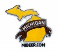 Custom molded 3D rubber magnet – “Michigan – The Great Beer State”.  Made in the USA
